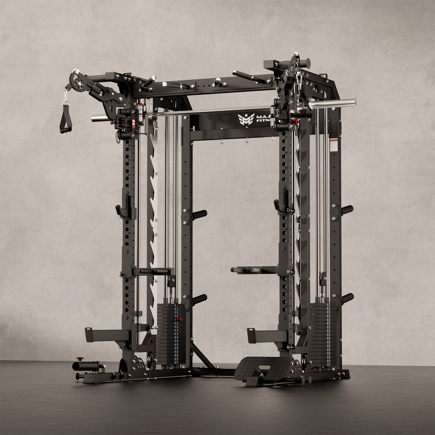 Major Fitness Spirit B52 All-In-One Home Gym Smith Machine (Plate-Loaded Multi-Functional Power Rack, Dual Cable Pulley & Squat Cage)