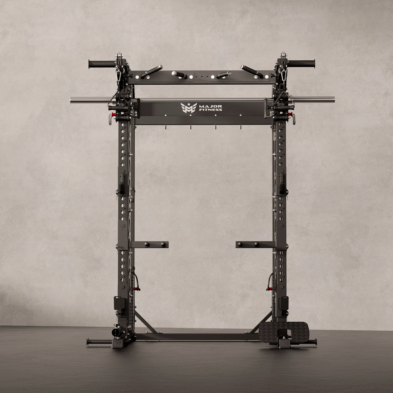 Major Fitness Spirit B52 All-In-One Home Gym Smith Machine (Plate-Loaded Multi-Functional Power Rack, Dual Cable Pulley & Squat Cage)