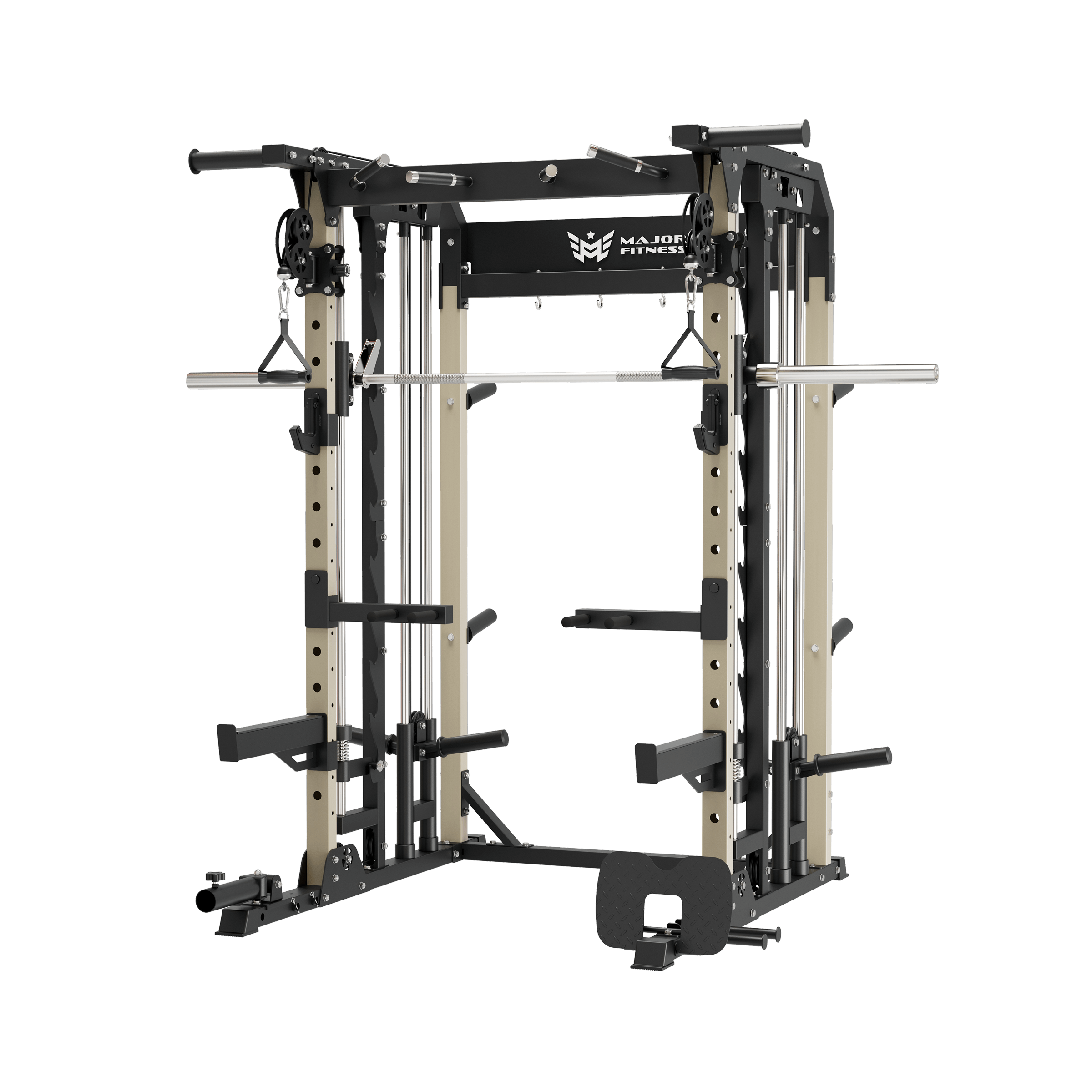 Major Fitness Spirit B52 All-In-One Home Gym Smith Machine (Plate-Loaded Multi-Functional Power Rack, Dual Cable Pulley & Squat Cage)