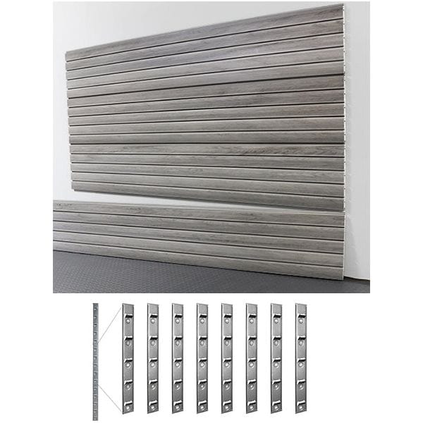 storeWALL 8' Heavy Duty Slatwall Case (4-Panels) + InstallStrips by My Garage Supplies