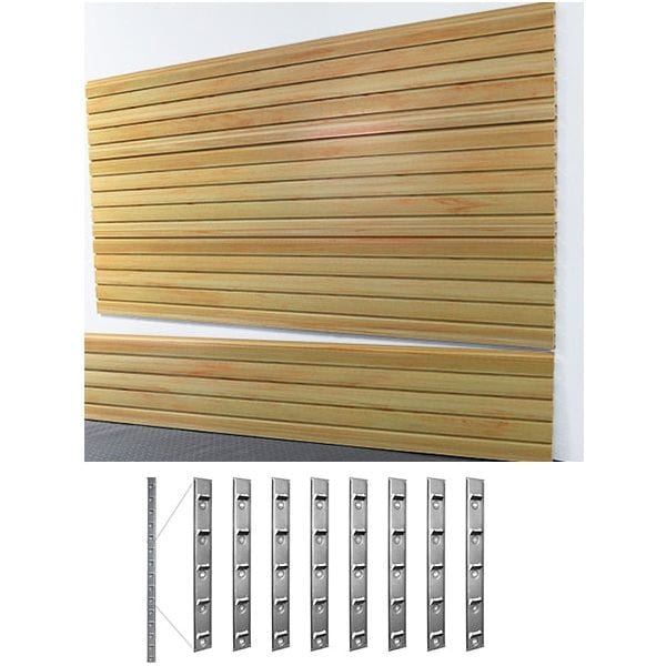 storeWALL 8' Heavy Duty Slatwall Case (4-Panels) + InstallStrips by My Garage Supplies