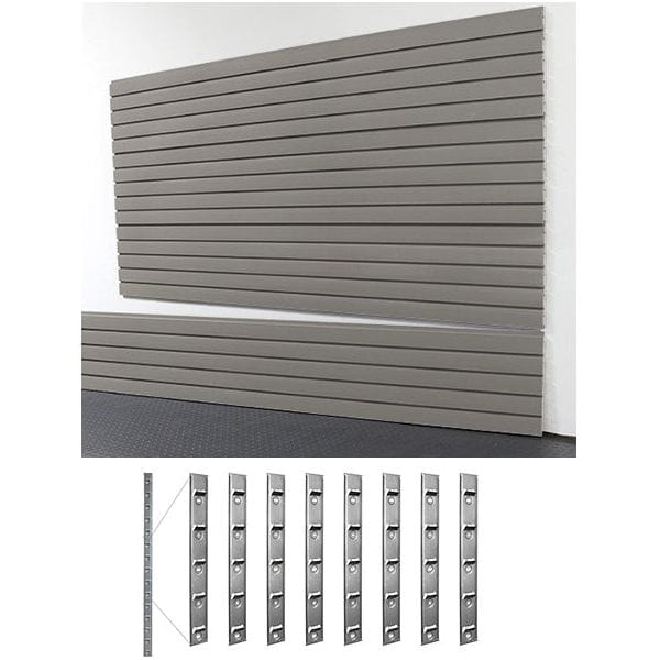 storeWALL 8' Heavy Duty Slatwall Case (4-Panels) + InstallStrips by My Garage Supplies
