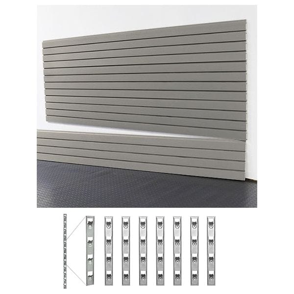 storeWALL 8' Standard Duty Slatwall Case (4-Panels) + InstallStrips by My Garage Supplies