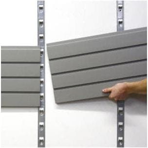 storeWALL 8' Standard Duty Slatwall Case (4-Panels) + InstallStrips by My Garage Supplies