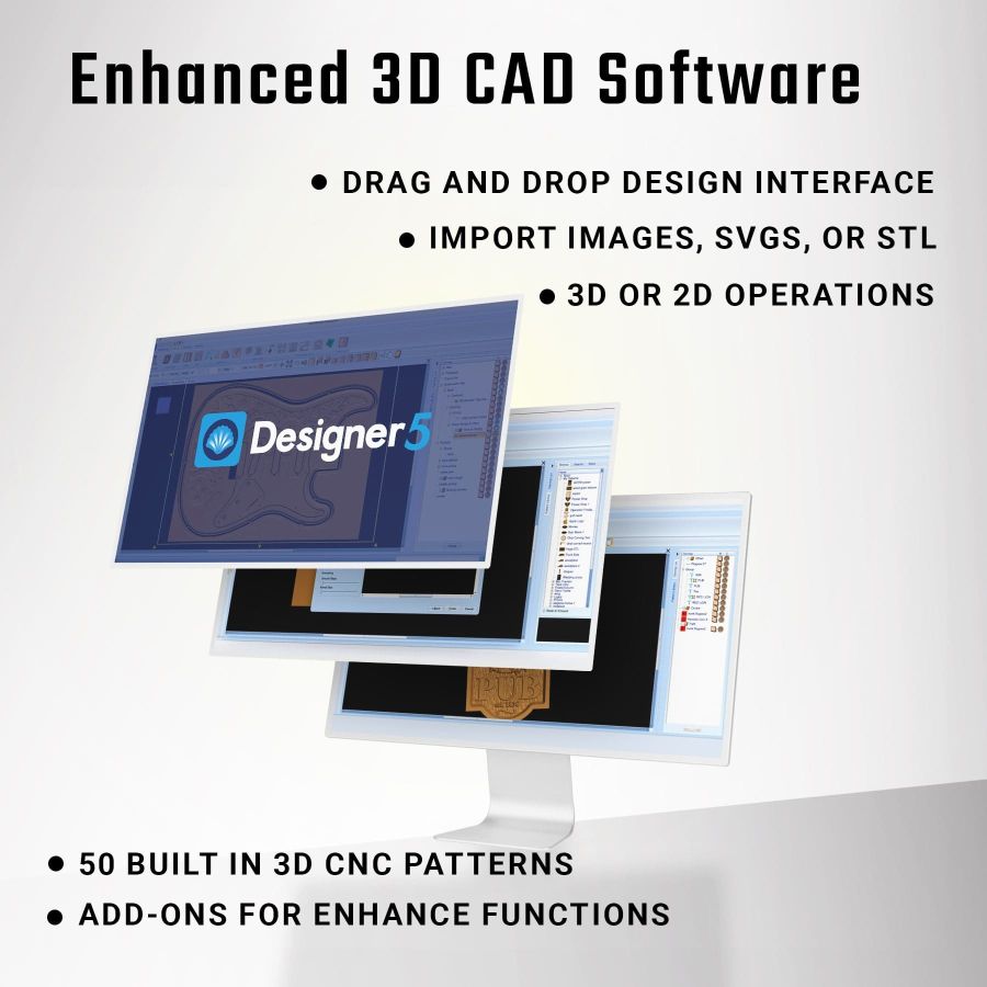 CarveWright RAVEN CNC Router Essentials Bundle (Three-Axis 3D Desktop Carving System, Brushless Spindle Motor, Designer 5 Software Suite)