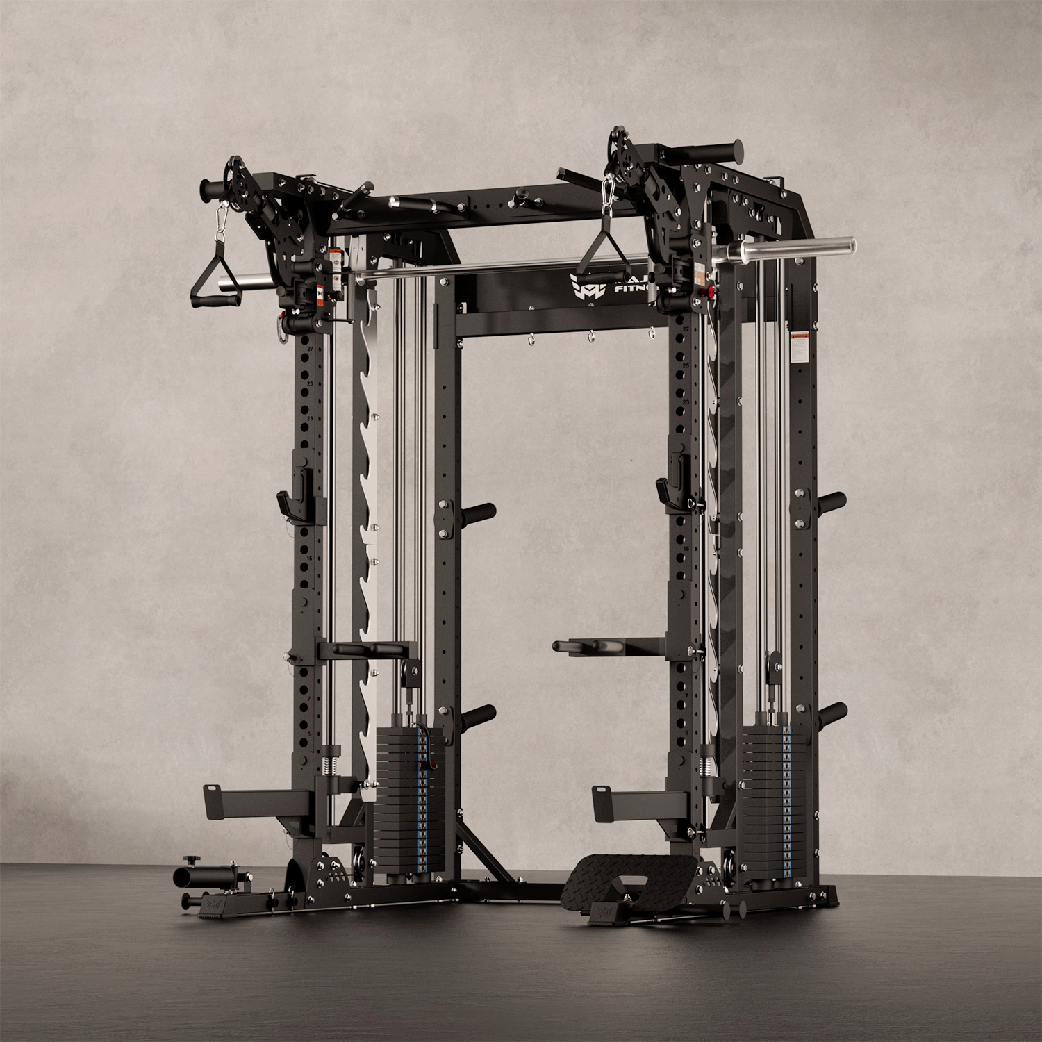 Major Fitness Spirit B52 All-In-One Home Gym Smith Machine (Plate-Loaded Multi-Functional Power Rack, Dual Cable Pulley & Squat Cage)