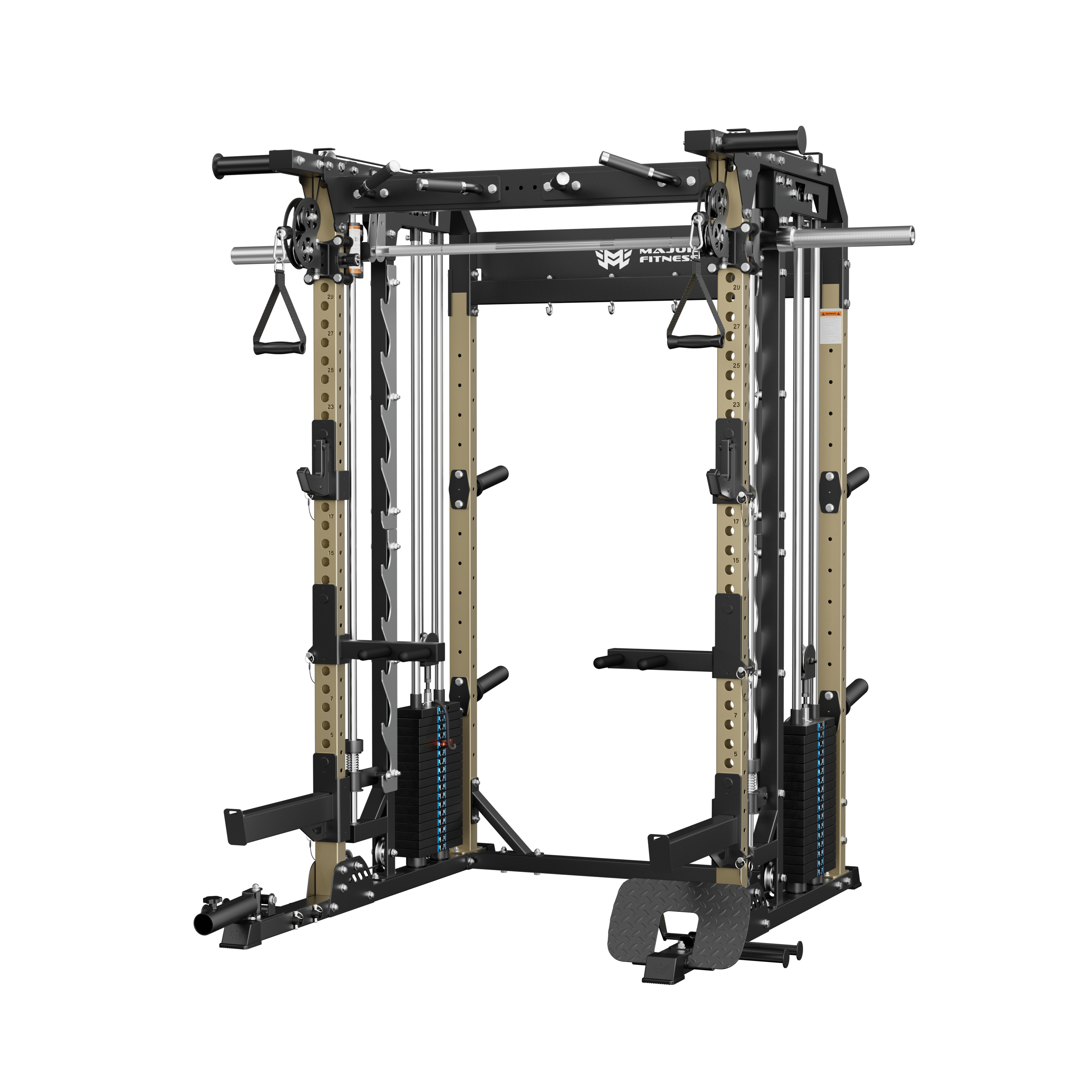 Major Fitness Spirit B52 All-In-One Home Gym Smith Machine (Plate-Loaded Multi-Functional Power Rack, Dual Cable Pulley & Squat Cage)