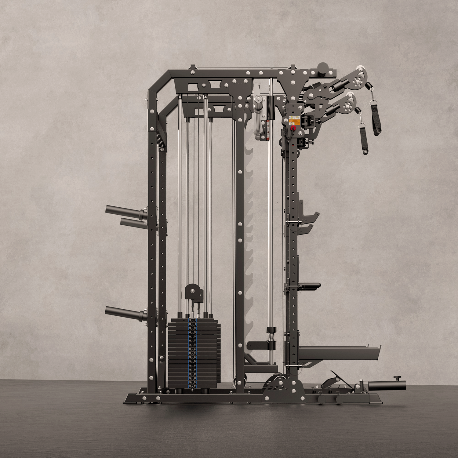 Major Fitness Spirit B52 All-In-One Home Gym Smith Machine (Plate-Loaded Multi-Functional Power Rack, Dual Cable Pulley & Squat Cage)