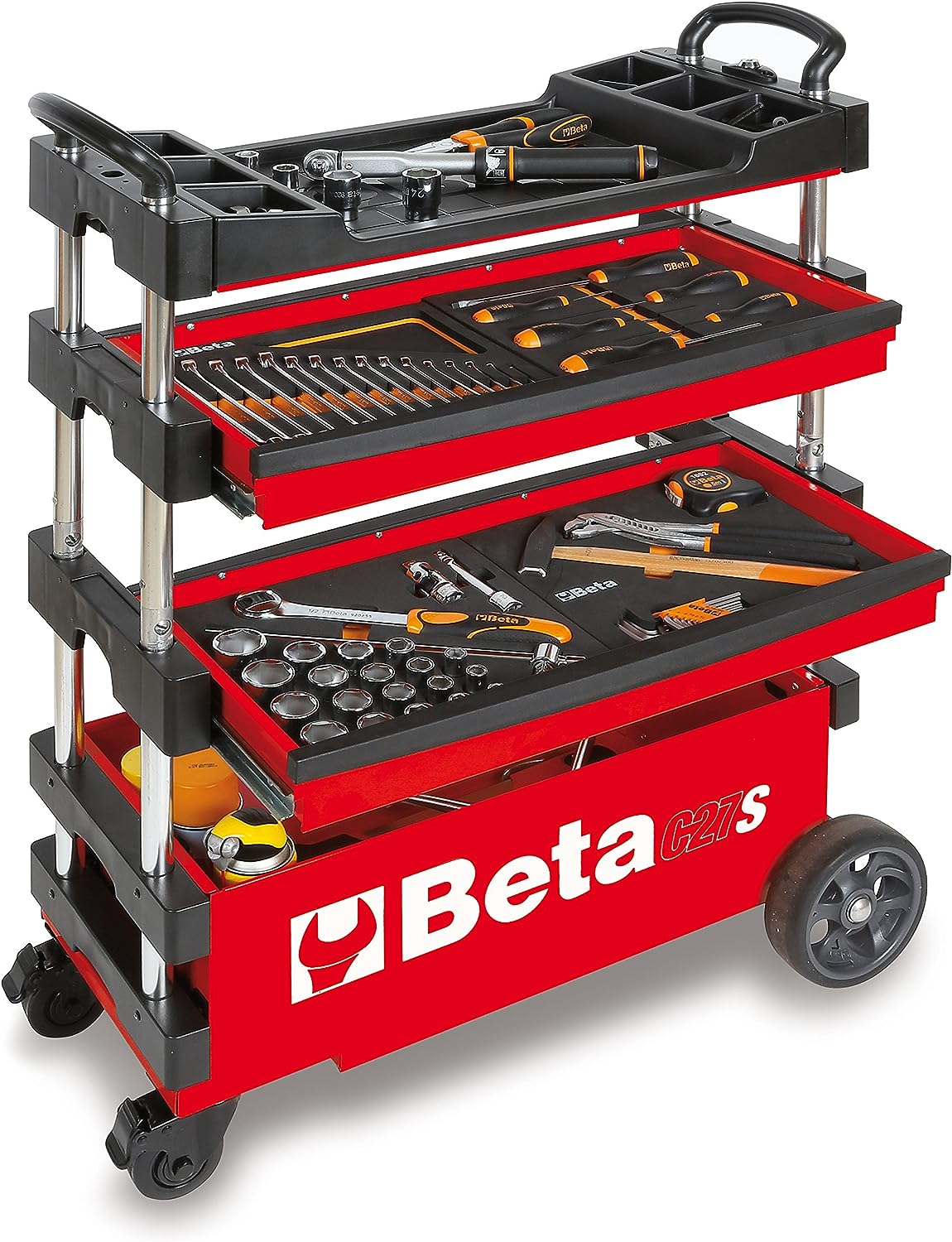 Beta C27S Mobile Tool Cart with 108-Piece Foamed Master Tool Set