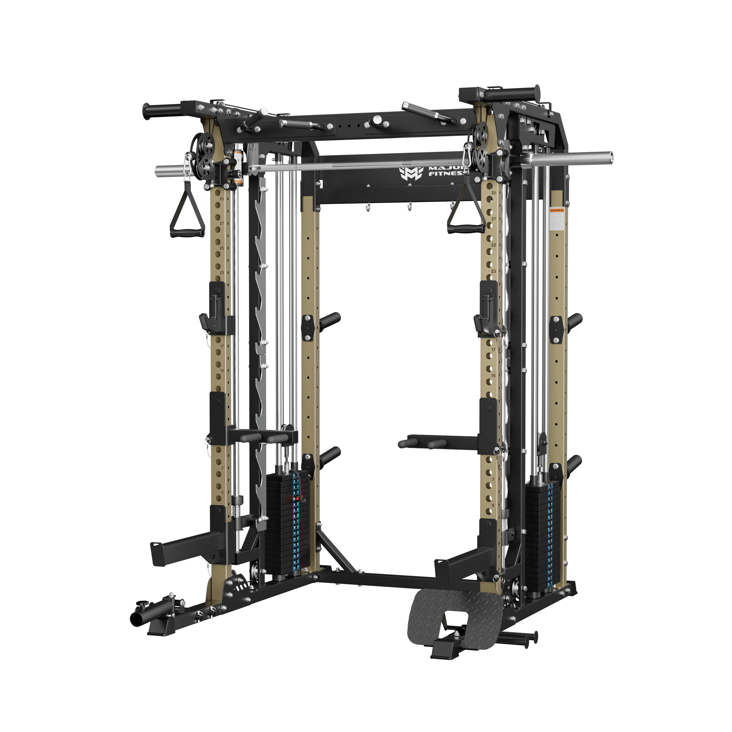 Major Fitness Spirit B52 All-In-One Home Gym Smith Machine (Plate-Loaded Multi-Functional Power Rack, Dual Cable Pulley & Squat Cage)