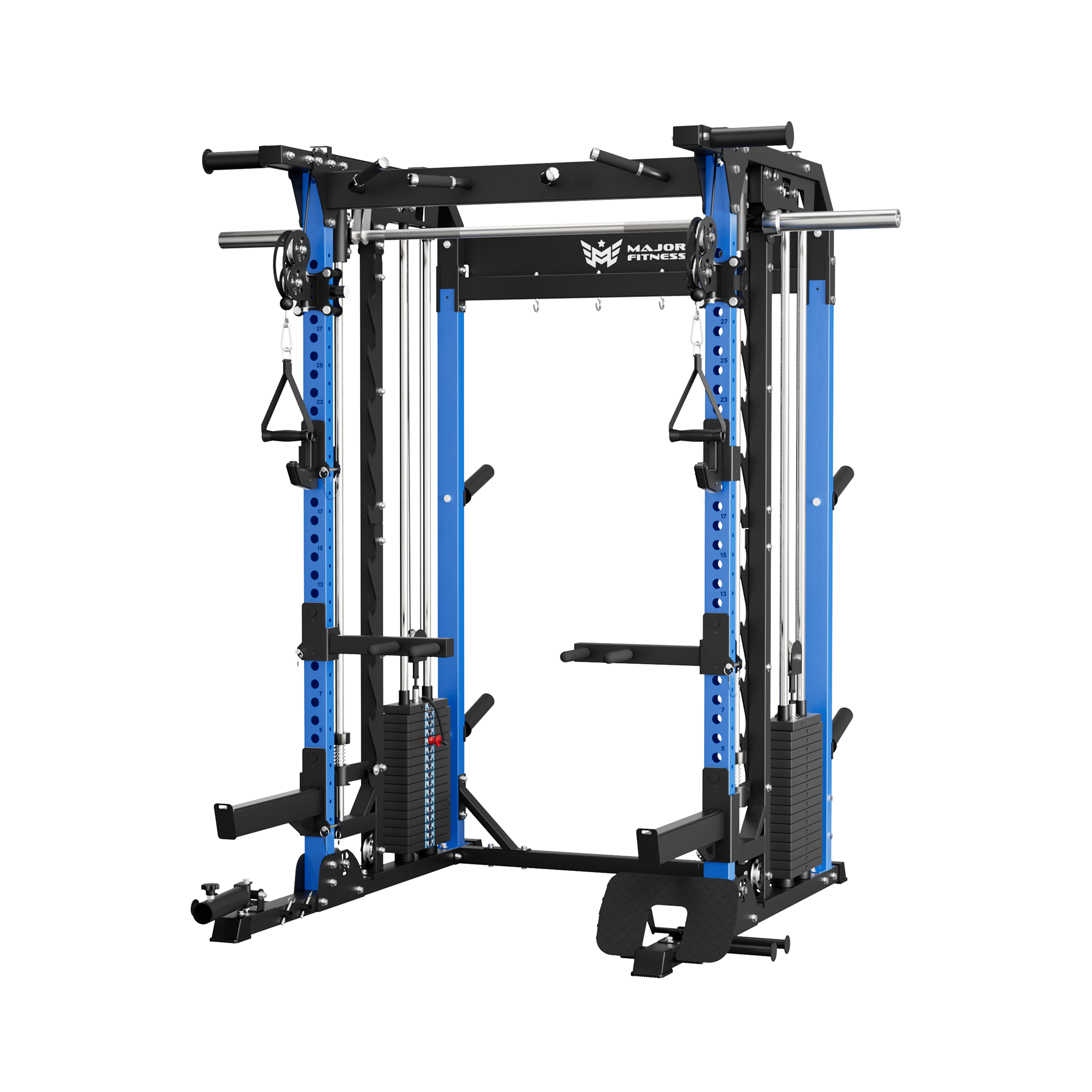 Major Fitness Spirit B52 All-In-One Home Gym Smith Machine (Plate-Loaded Multi-Functional Power Rack, Dual Cable Pulley & Squat Cage)