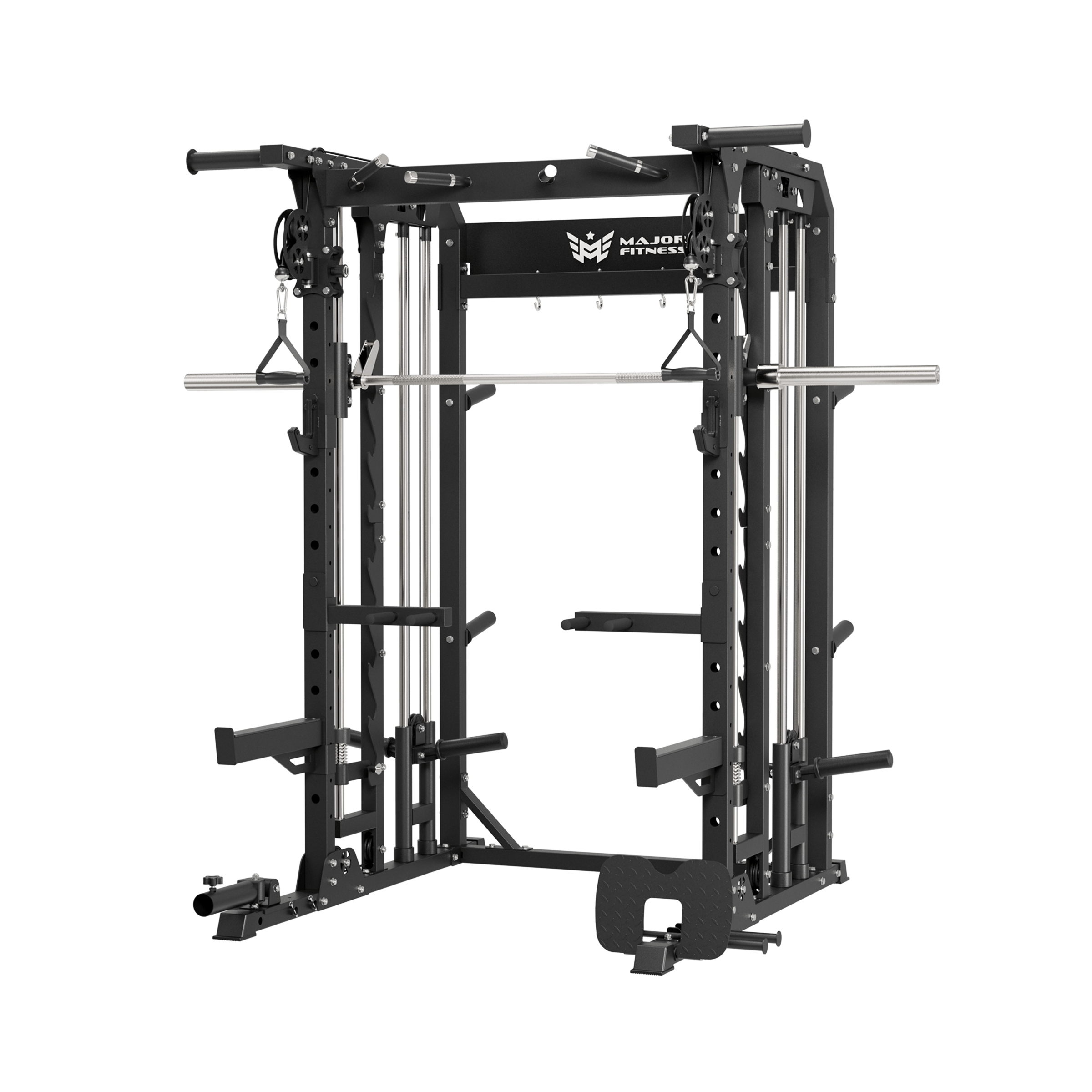 Major Fitness Spirit B52 All-In-One Home Gym Smith Machine (Plate-Loaded Multi-Functional Power Rack, Dual Cable Pulley & Squat Cage)