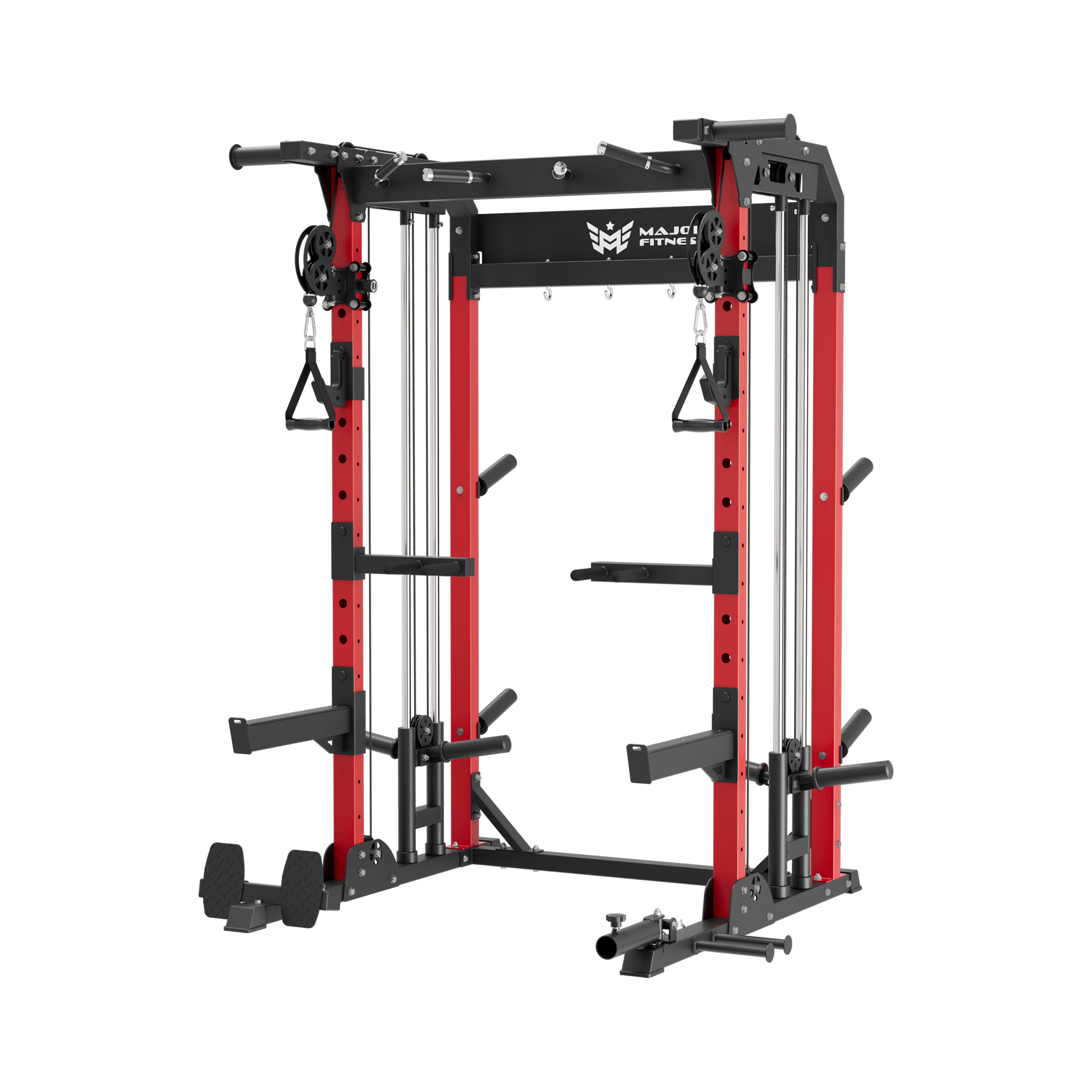 Major Fitness Raptor F22 All-In-One Home Gym Power Rack (Plate-Loaded Half-Rack Multi-Trainer, Dual Cable Pulley Crossover & Squat Cage)
