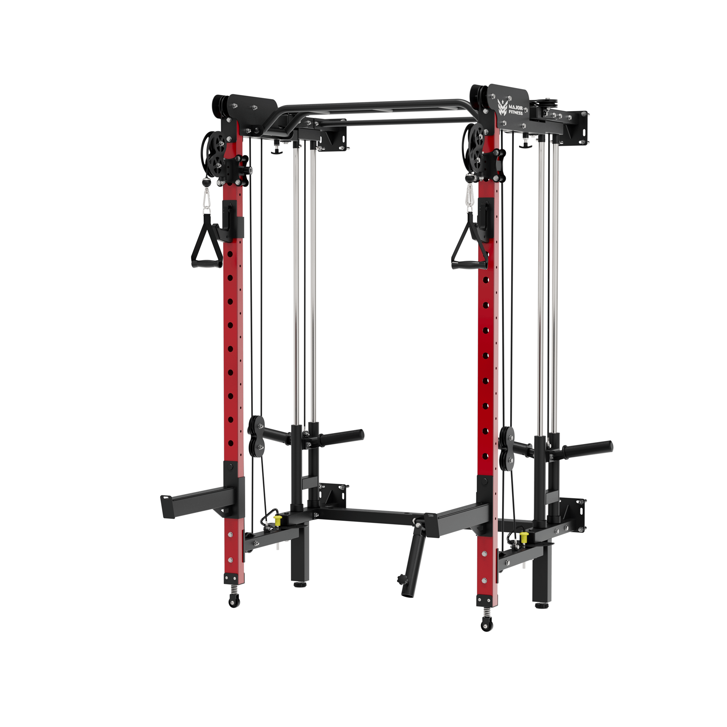 Major Fitness F35 All-In-One Wall-Mount Folding Power Rack (Space-Saving 4-in-1 Strength System, Independent Dual Cable Pulley, Squat Cage & Landmine)