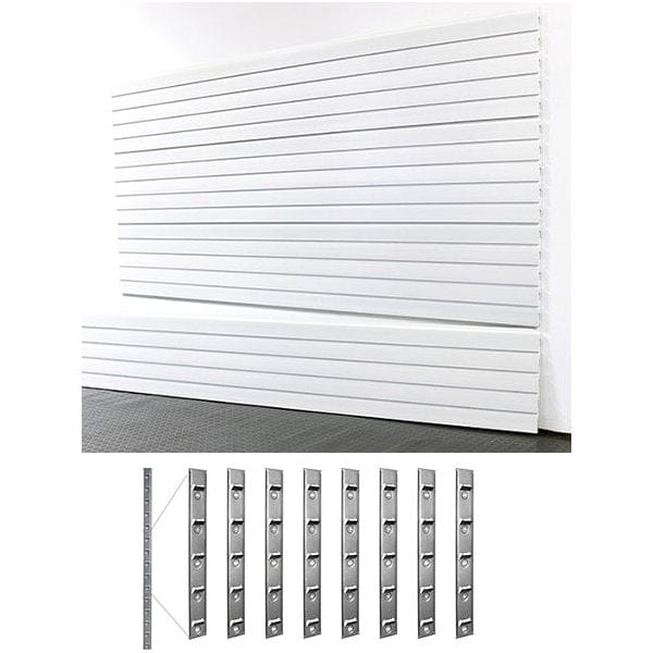 storeWALL 8' Heavy Duty Slatwall Case (4-Panels) + InstallStrips by My Garage Supplies