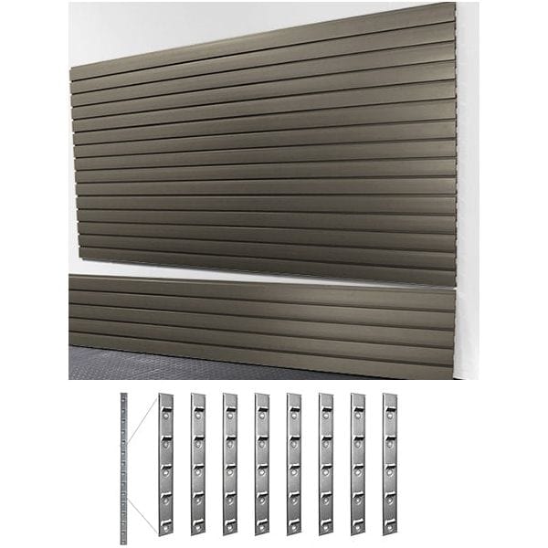 storeWALL 8' Heavy Duty Slatwall Case (4-Panels) + InstallStrips by My Garage Supplies