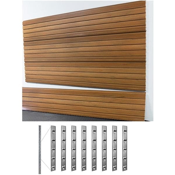 storeWALL 8' Heavy Duty Slatwall Case (4-Panels) + InstallStrips by My Garage Supplies