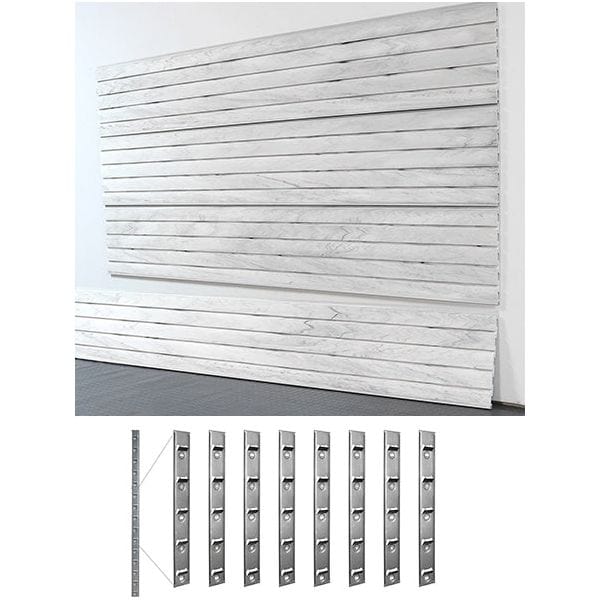storeWALL 8' Heavy Duty Slatwall Case (4-Panels) + InstallStrips by My Garage Supplies