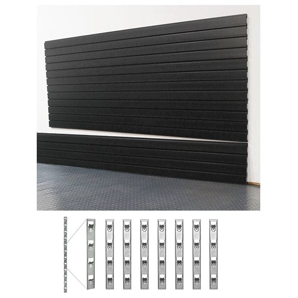 storeWALL 8' Standard Duty Slatwall Case (4-Panels) + InstallStrips by My Garage Supplies