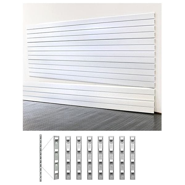 storeWALL 8' Standard Duty Slatwall Case (4-Panels) + InstallStrips by My Garage Supplies