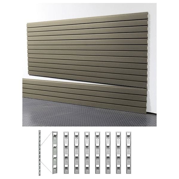 storeWALL 8' Standard Duty Slatwall Case (4-Panels) + InstallStrips by My Garage Supplies