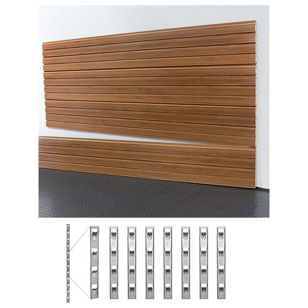 storeWALL 8' Standard Duty Slatwall Case (4-Panels) + InstallStrips by My Garage Supplies
