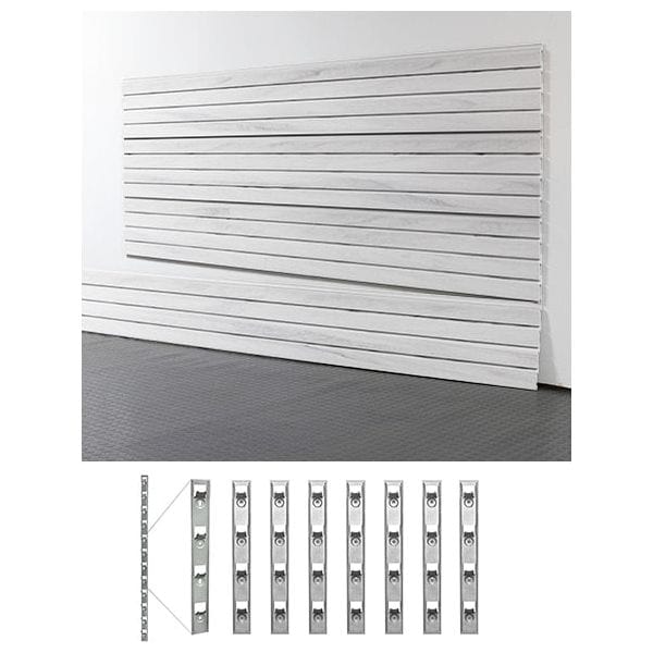 storeWALL 8' Standard Duty Slatwall Case (4-Panels) + InstallStrips by My Garage Supplies